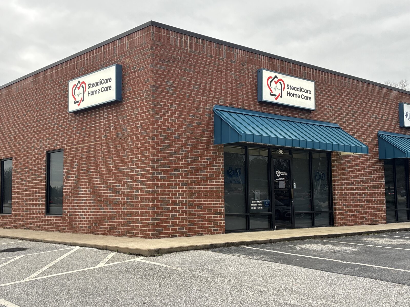 The SteadiCare Home Care office building in Greenwood, South Carolina